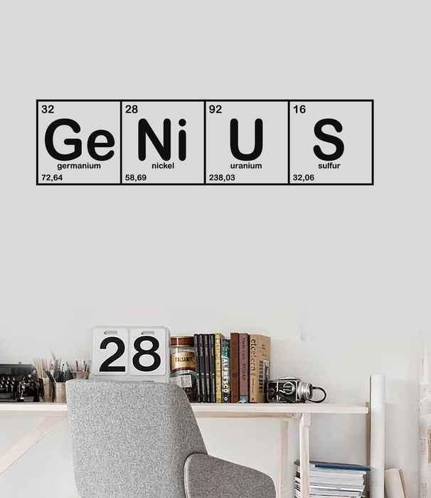 Vinyl Wall Decal Genius Chemical Lab Science Chemistry School Stickers Mural Unique Gift (ig5156)