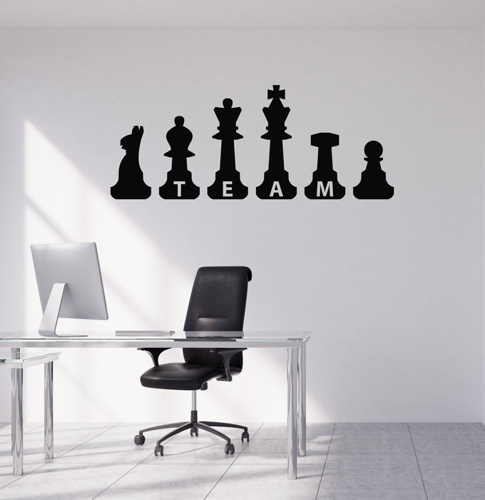 Vinyl Wall Decal Chess Pieces Team Office Room Inspired Art Decor Stickers Mural Unique Gift (ig5103)