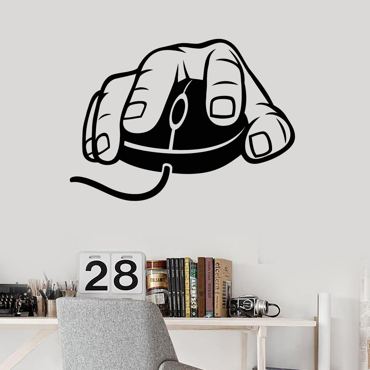 Vinyl Wall Decal Gamer Hand Computer Mouse Geek Teen Room Stickers Mur ...