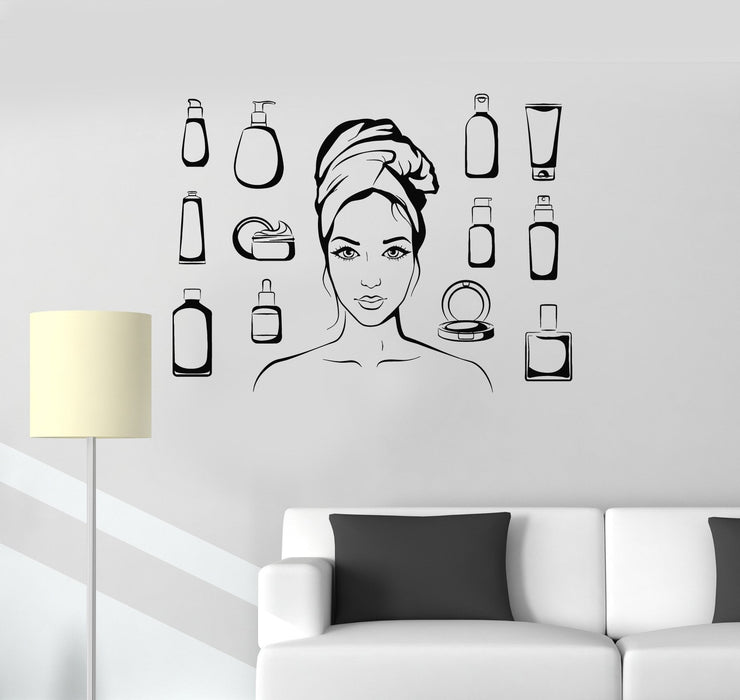 Vinyl Wall Decal Beauty Salon Cosmetics Woman Bathroom Art Cosmetology Stickers Mural Unique Gift (ig5031)