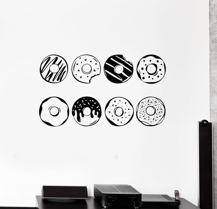 Vinyl Wall Decal Donuts Fast Food Cafe Bakery Art Stickers Mural Unique Gift (ig5197)