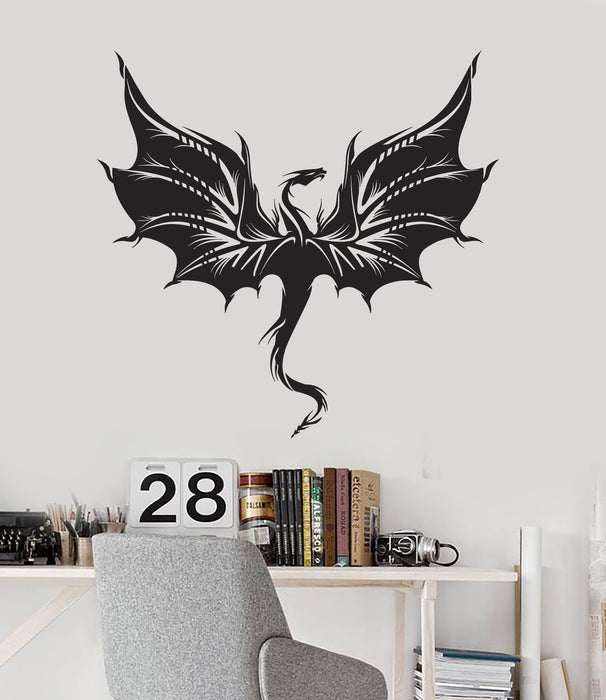 Vinyl Wall Decal Beautiful Dragon Wings Fantasy Teen Room Stickers Mural Unique Gift (ig5164)