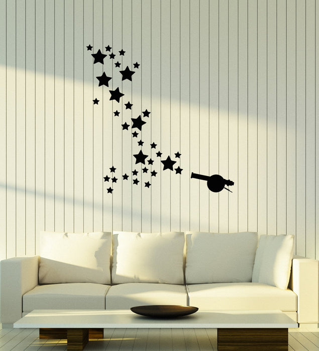 Vinyl Wall Decal Cannon Stars Nursery Bedroom Art Kids Room Decor Stickers Mural (ig5342)