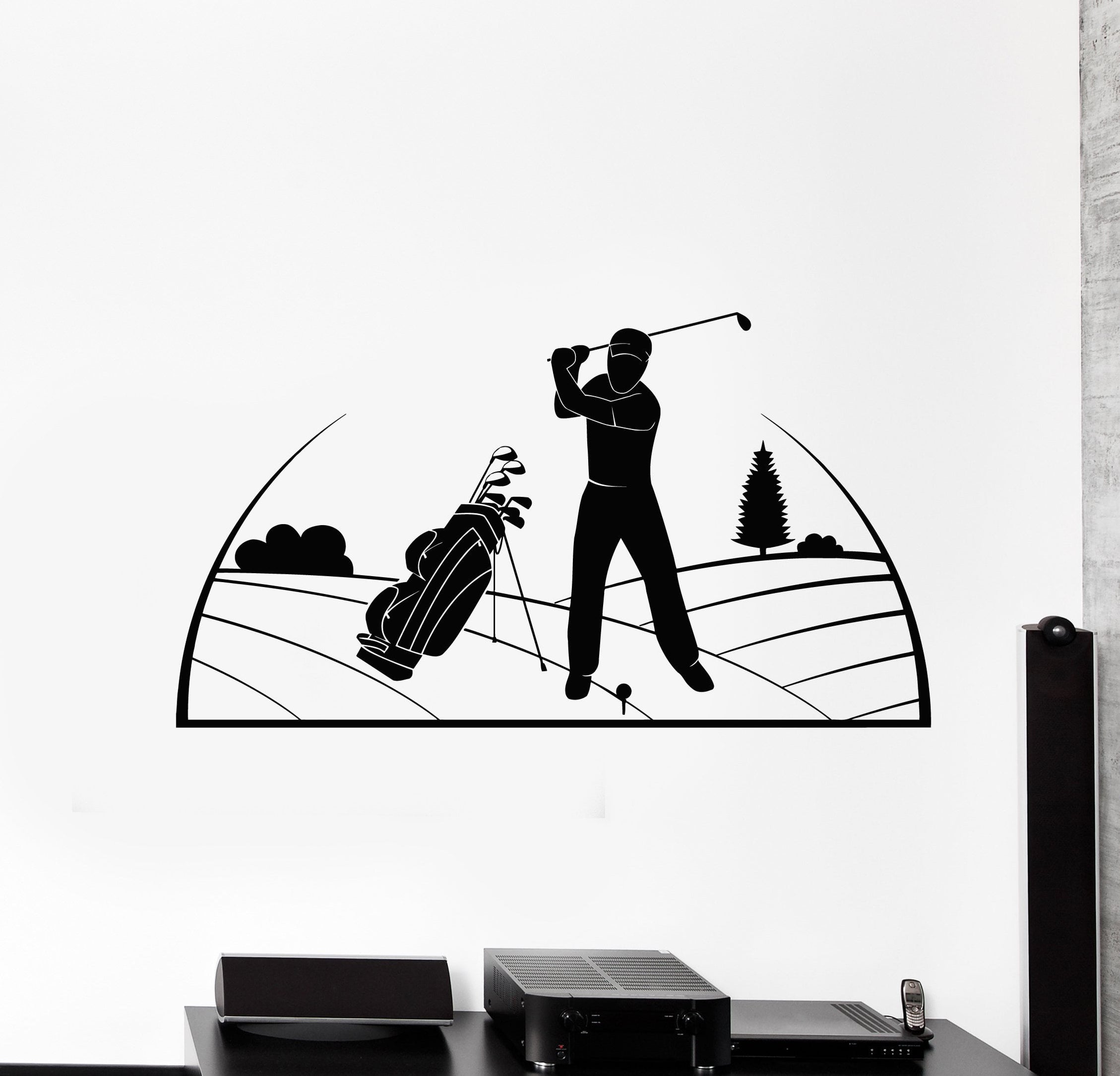 Golf Sticker Player Vinyl Wall Decal Golf Resort Club Golfer Player Art Stickers Mural Uni ...