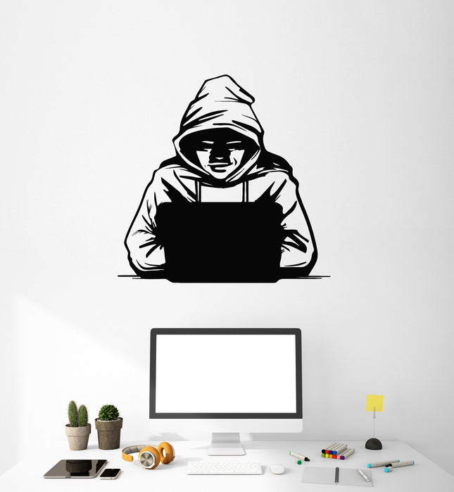 Vinyl Wall Decal Hacker Computer Security Laptop IT Hacking Stickers Mural Unique Gift (ig5110)