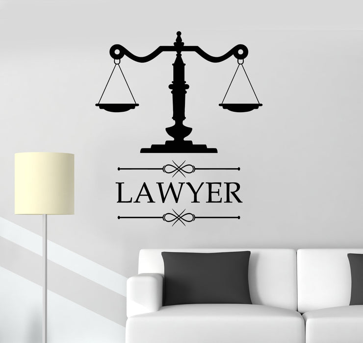 Vinyl Wall Decal Lawyer Emblem Law Office Juridical Service Center Stickers Mural Unique Gift (ig5114)