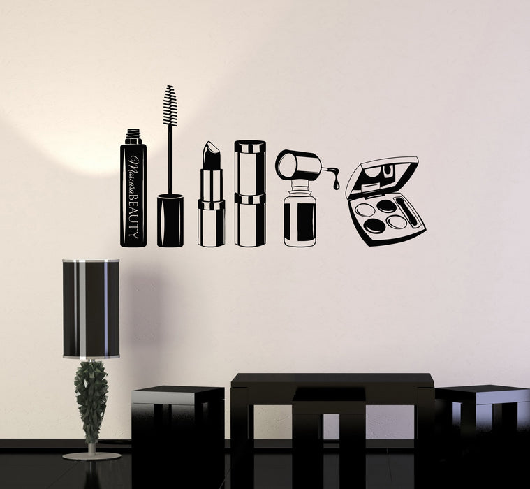 Виниловая наклейка на стену салон красоты тушь стилист женщина девушка комната наклейки настенная роспись уникальный подарок (ig5042)