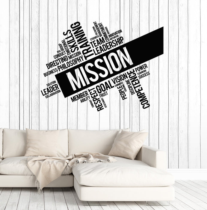 Vinyl Wall Decal Mission Company Team Leadership Office Words Stickers Mural Unique Gift (ig4982)