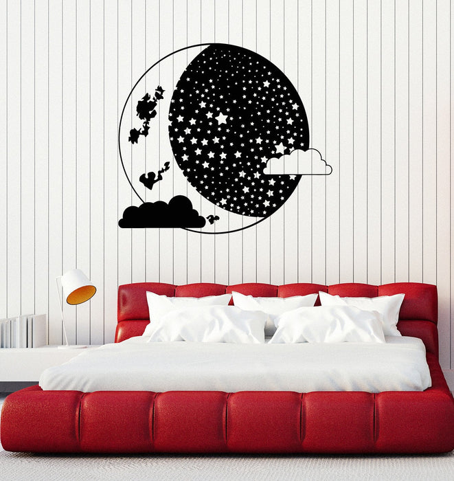 Vinyl Wall Decal Moon Crescent Clouds Bedroom Decoration Art Stickers Mural Unique Gift (ig5002)
