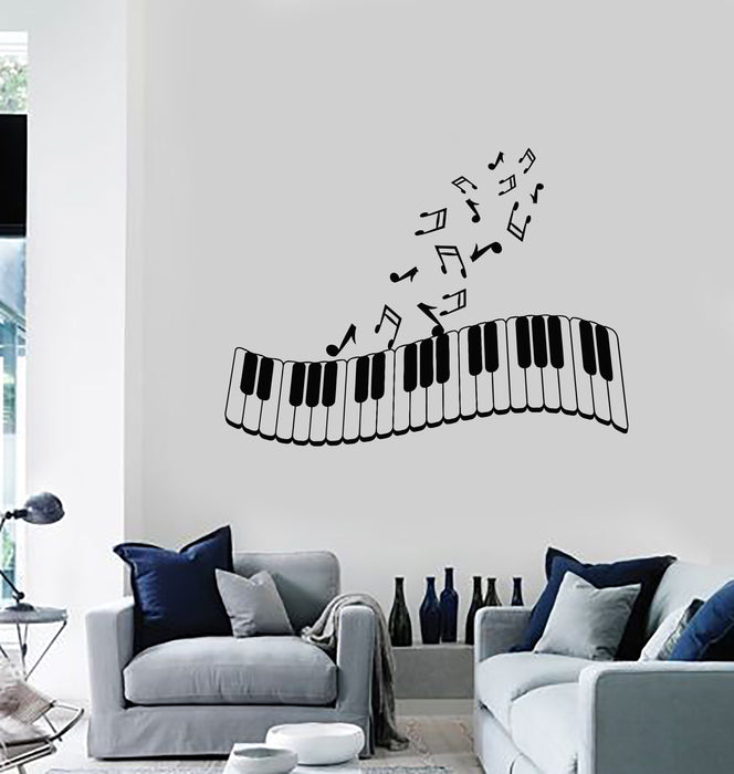 Vinyl Wall Decal Piano Musical Notes Music Art Living Room Decor Stickers Mural Unique Gift (ig5185)