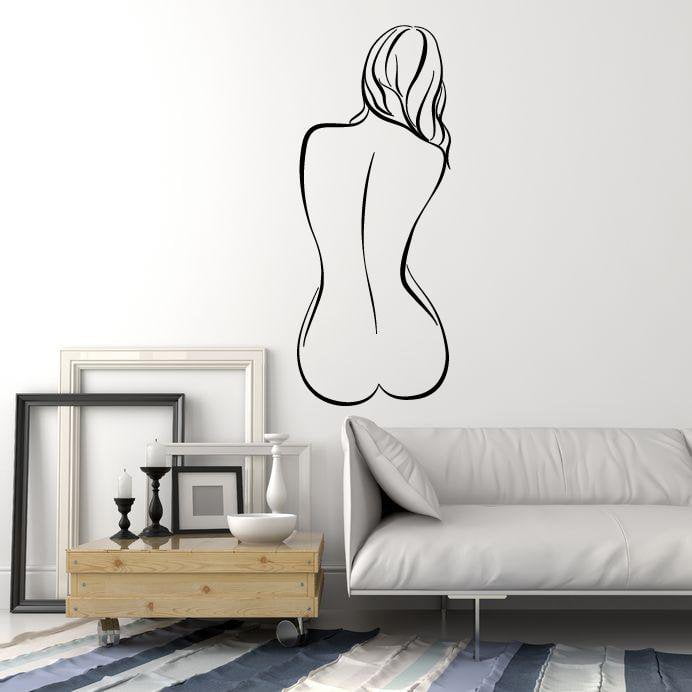 Vinyl Wall Decal Naked Woman Back Adult Decoration Room Bedroom Art Stickers Mural Unique Gift (ig5116)