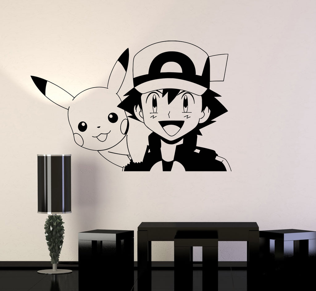 Pokemon Go Cute Pikachu Wall Decals Sticker Vinyl Mural Kids Room