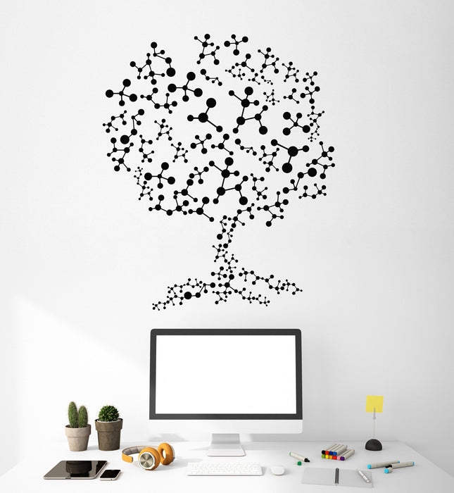 Vinyl Wall Decal Molecules Tree Science Atoms Scientific Art Stickers Mural Unique Gift (ig5013)