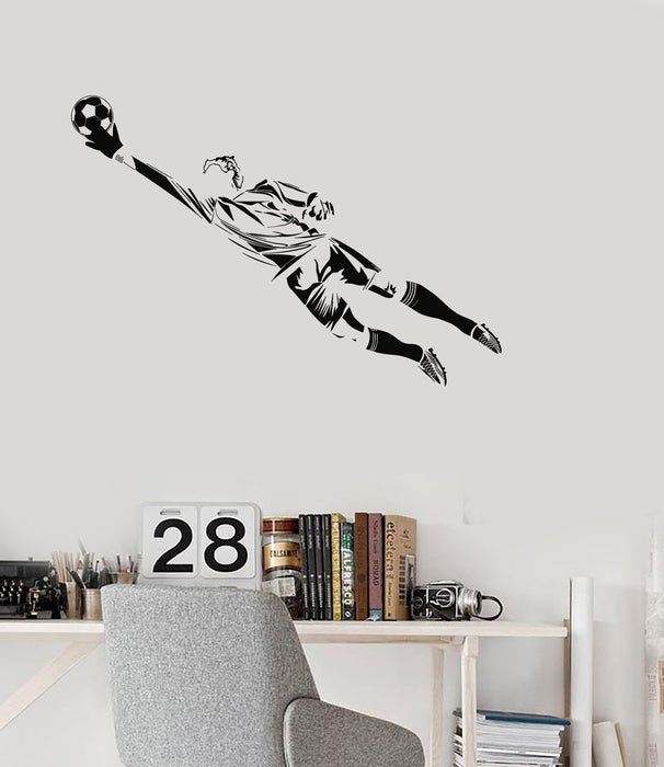Autocollant mural en vinyle pour gardien de but de football, sport de balle, décoration de chambre pour garçon, cadeau unique (ig5187)