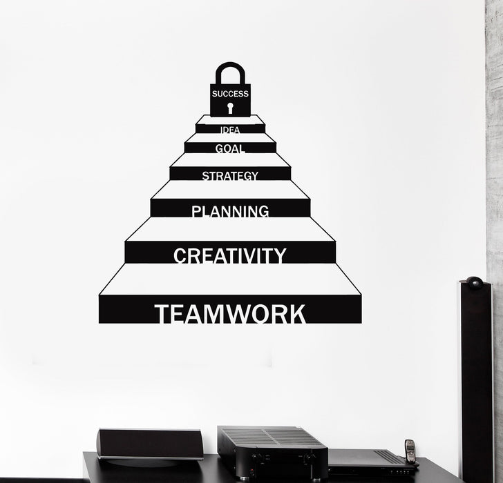Vinyl Wall Decal Teamwork Office Space Success Motivation Career Ladder Stickers Mural Unique Gift (ig5211)