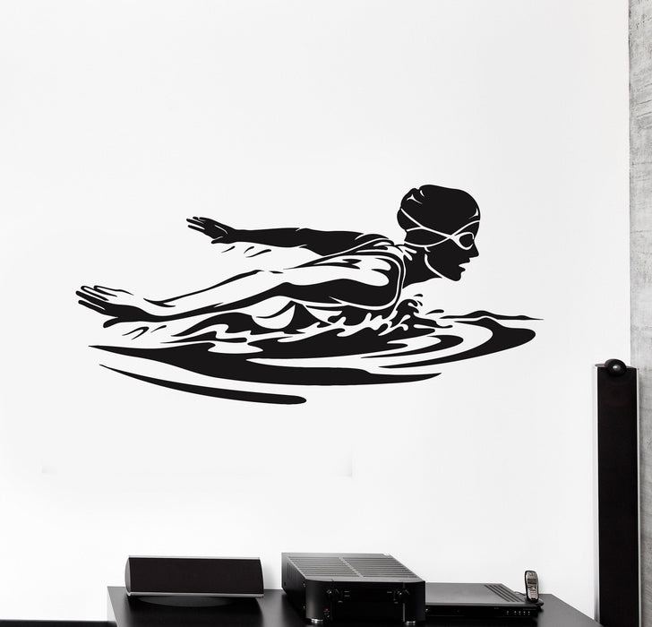 Vinyl Wall Decal Female Swimmer Woman Swimming Pool Swim Stickers Mural Unique Gift (ig4990)