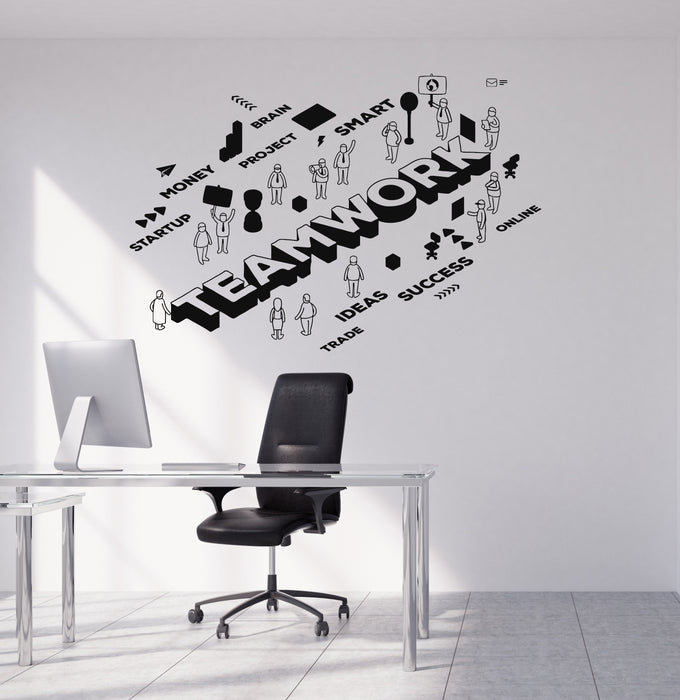 Vinyl Wall Decal Teamwork Team Office Worker Success Business Stickers Mural Unique Gift (ig5061)