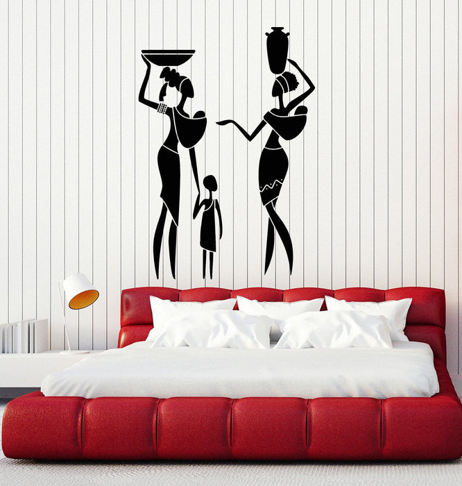 Vinyl Wall Decal African Family Women Child Ethnic Style Art Africa Stickers Mural Unique Gift (ig5040)