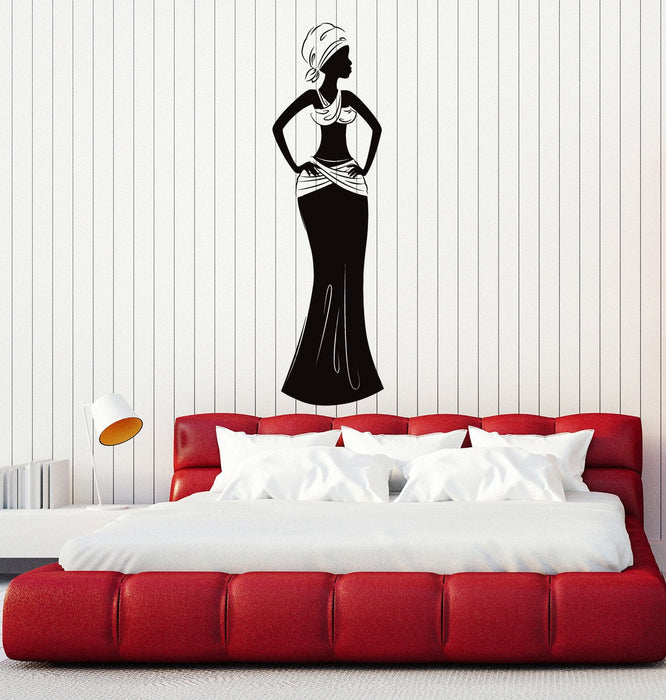 Vinyl Wall Decal African Woman Africa Ethnic Style Room Home Art Sticker Mural Unique Gift (ig5049)