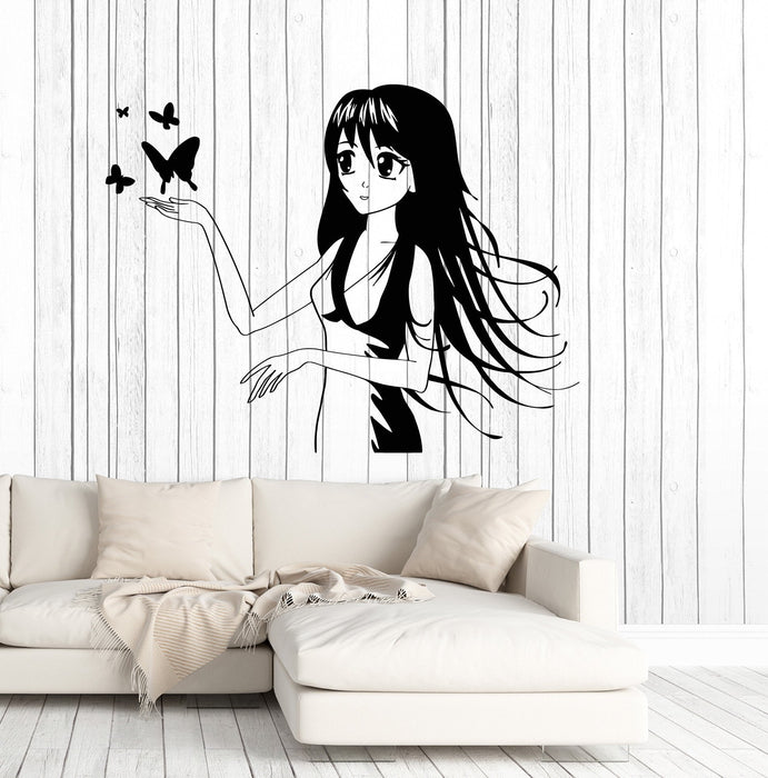Vinyl Wall Decal Anime Manga Butterfly Kids Girl Room Art Stickers Mural Unique Gift (ig5010)