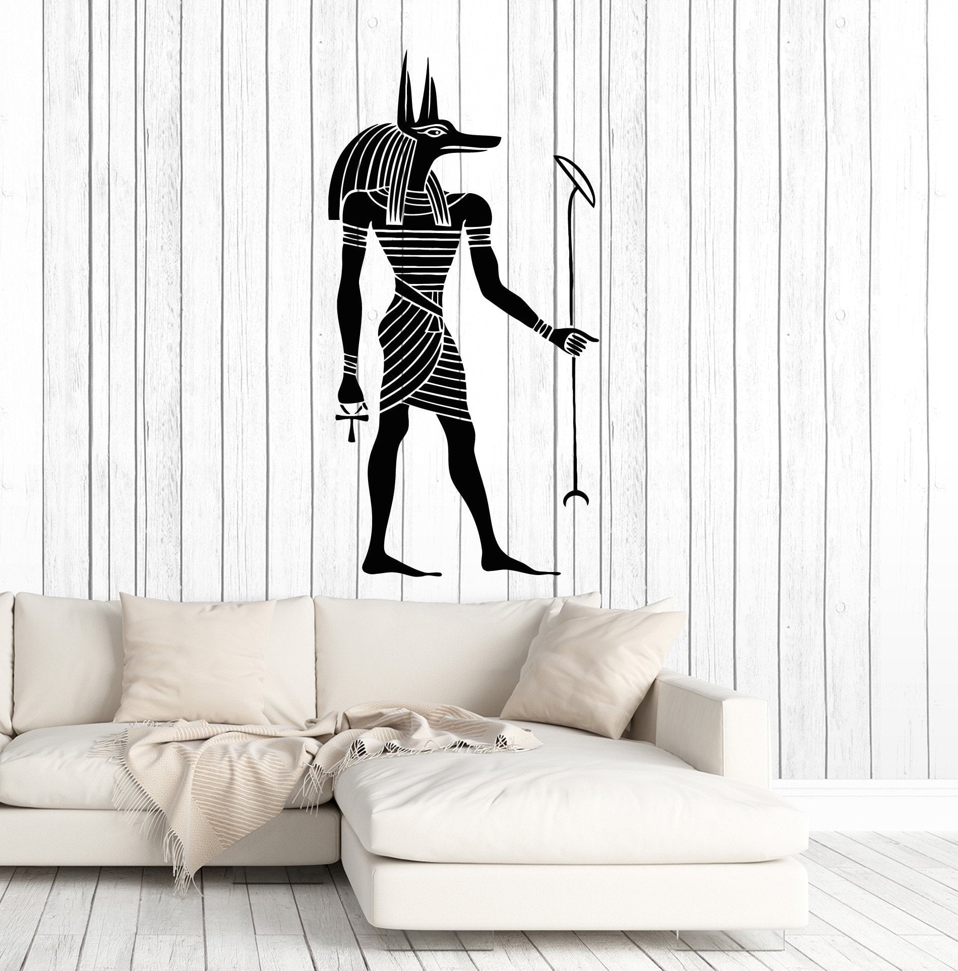 Vinyl Wall Decal Anubis God Egyptian Style Ancient Egypt Art Stickers ...