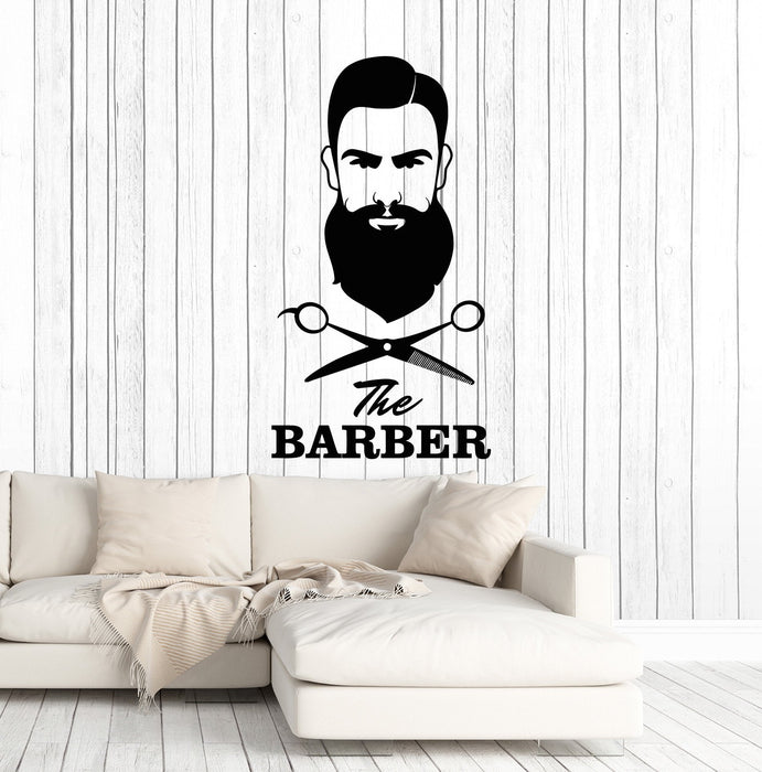 Vinyl Wall Decal Barber Shop Hair Salon Scissors Tools Stylist Stickers Mural Unique Gift (ig5024)