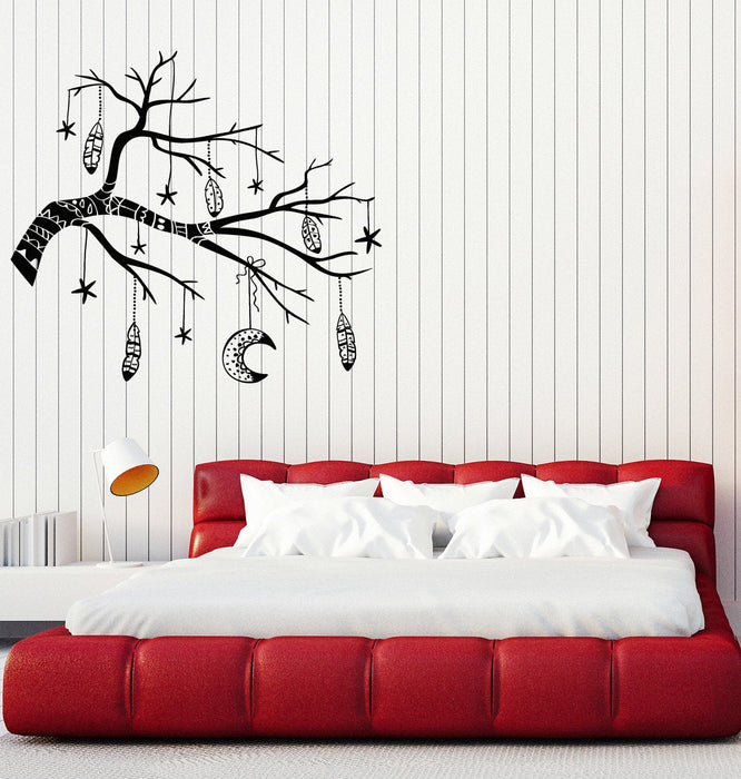 Vinyl Wall Decal Branch Feathers Bedroom Decoration Art Stickers Mural Unique Gift (ig5023)