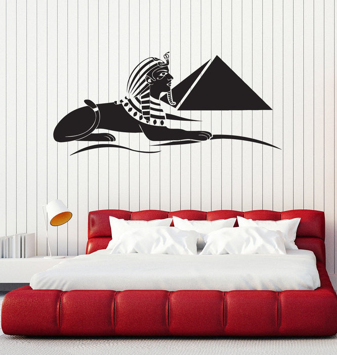 Vinyl Wall Decal Ancient Egypt Sphinx Pharaoh Pyramid Egyptian Style Stickers Mural Unique Gift (ig5020)