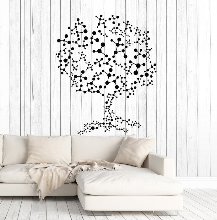 Vinyl Wall Decal Molecules Tree Science Atoms Scientific Art Stickers Mural Unique Gift (ig5013)