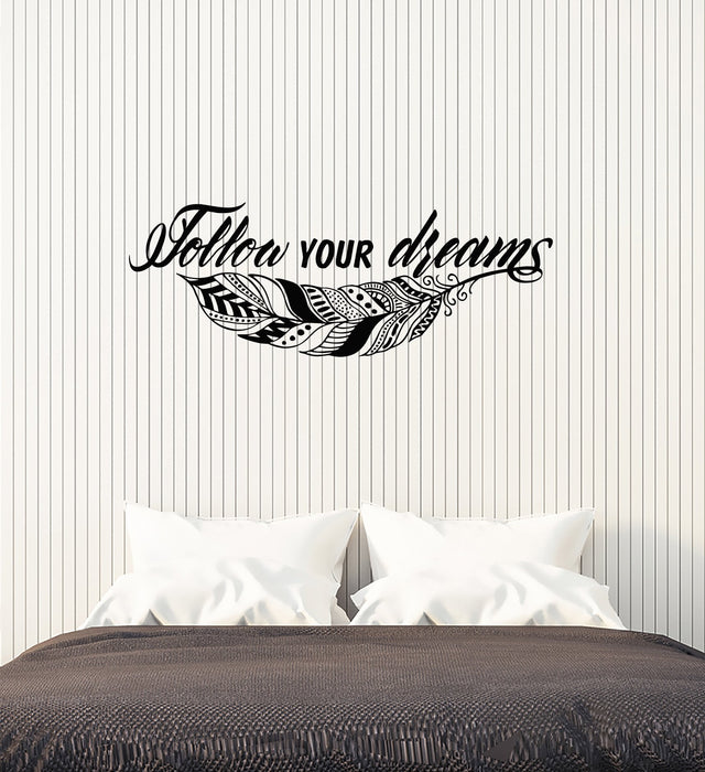 Autocollant mural en vinyle avec citation inspirante Inspire Feather (ig5803)