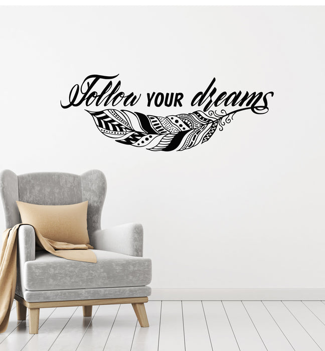 Autocollant mural en vinyle avec citation inspirante Inspire Feather (ig5803)