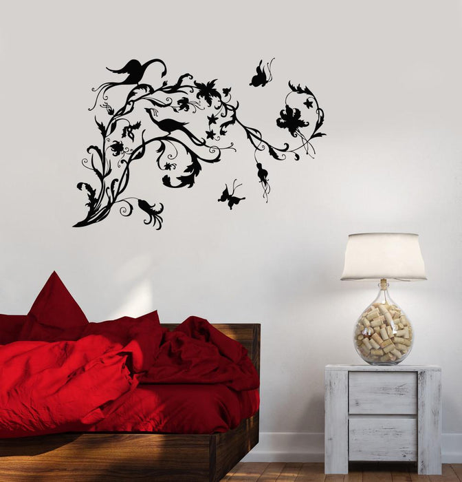 Vinyl Decal Branch Patterns Birds Tree Room Decoration Wall Stickers Unique Gift (ig2760)