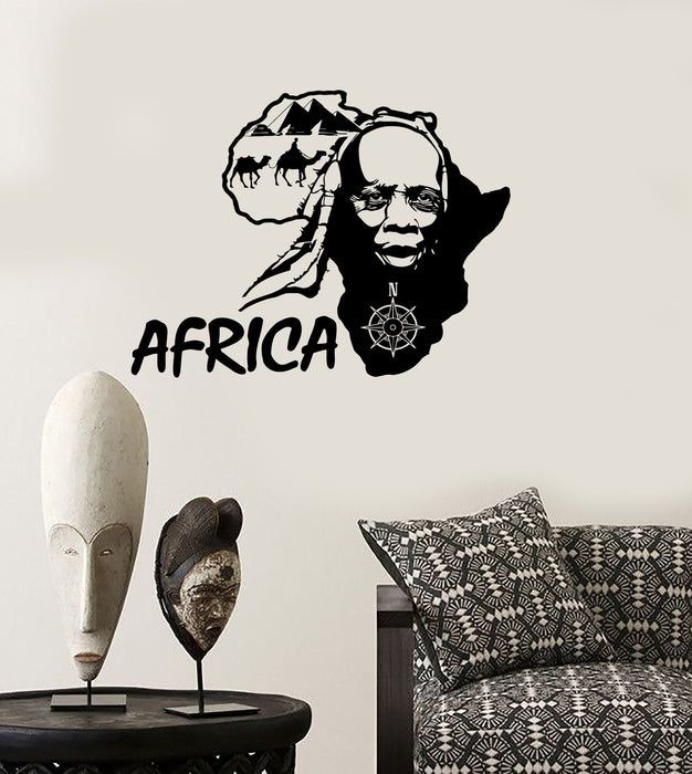 Wall Stickers Vinyl Decal Africa African Country Travel Map Tourism Unique Gift (ig1827)