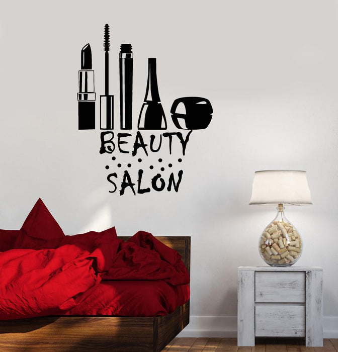 Vinyl Decal Beauty Salon Makeup Cosmetics Barbershop Spa Stylist Wall Stickers Unique Gift (ig2755)