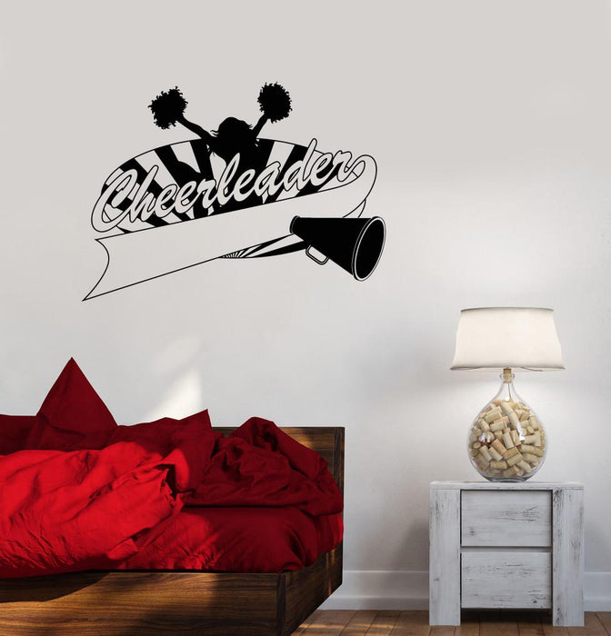 Vinyl Decal Cheerleaders Girl Sports Fan Club Wall Stickers Mural Unique Gift (ig2744)