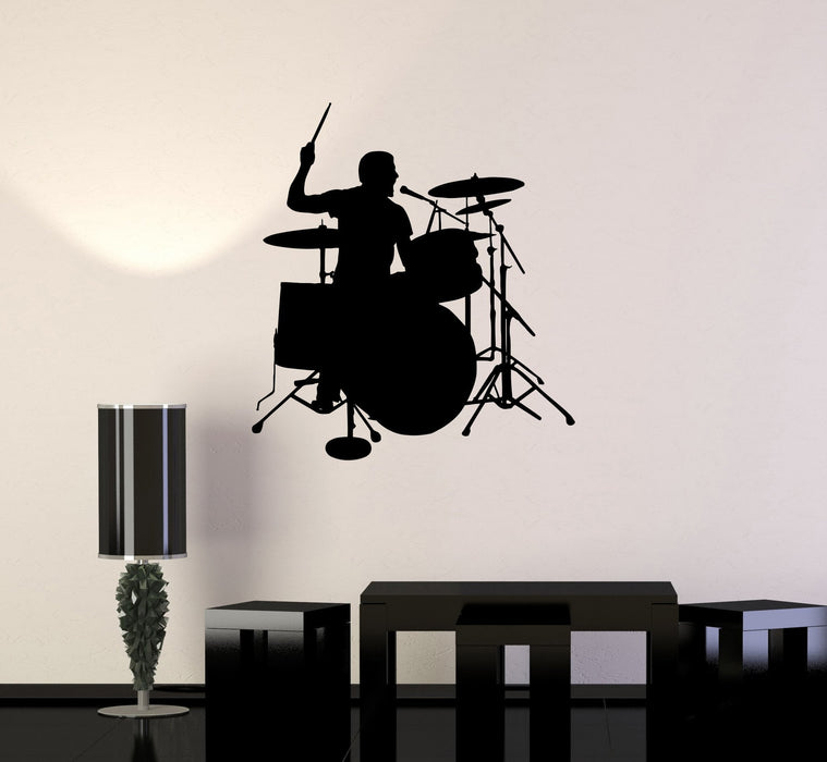 Vinyl Decal Drummer Drums Music Musician Musical Decor Wall Sticker Mural Unique Gift (ig2749)