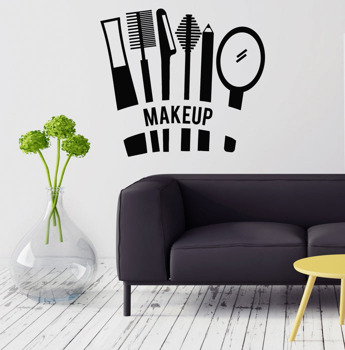 Vinyl Decal Cosmetics Makeup Beauty Salon Woman Girl Room Wall Stickers Mural Unique Gift (ig2732)