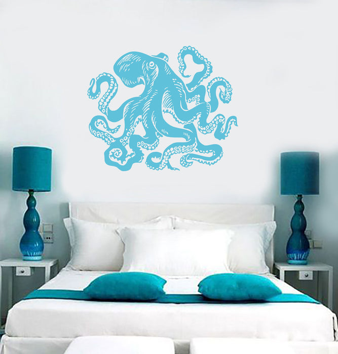 Vinyl Decal Wall Sticker Octopus Sea Ocean Beach House Decor Unique Gift (m485)