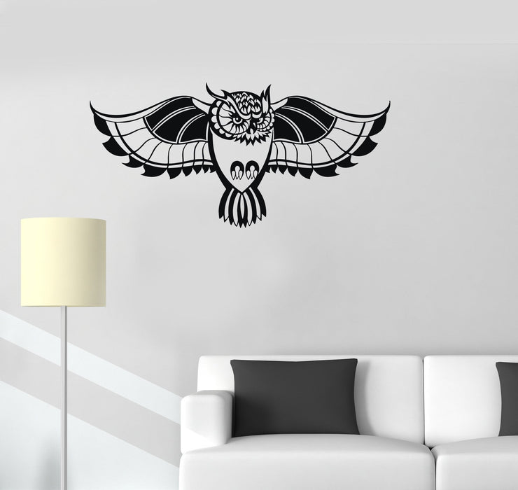 Vinyl Decal Owl Bird Tribal Room Decoration Wall Stickers Mural Unique Gift (ig2742)