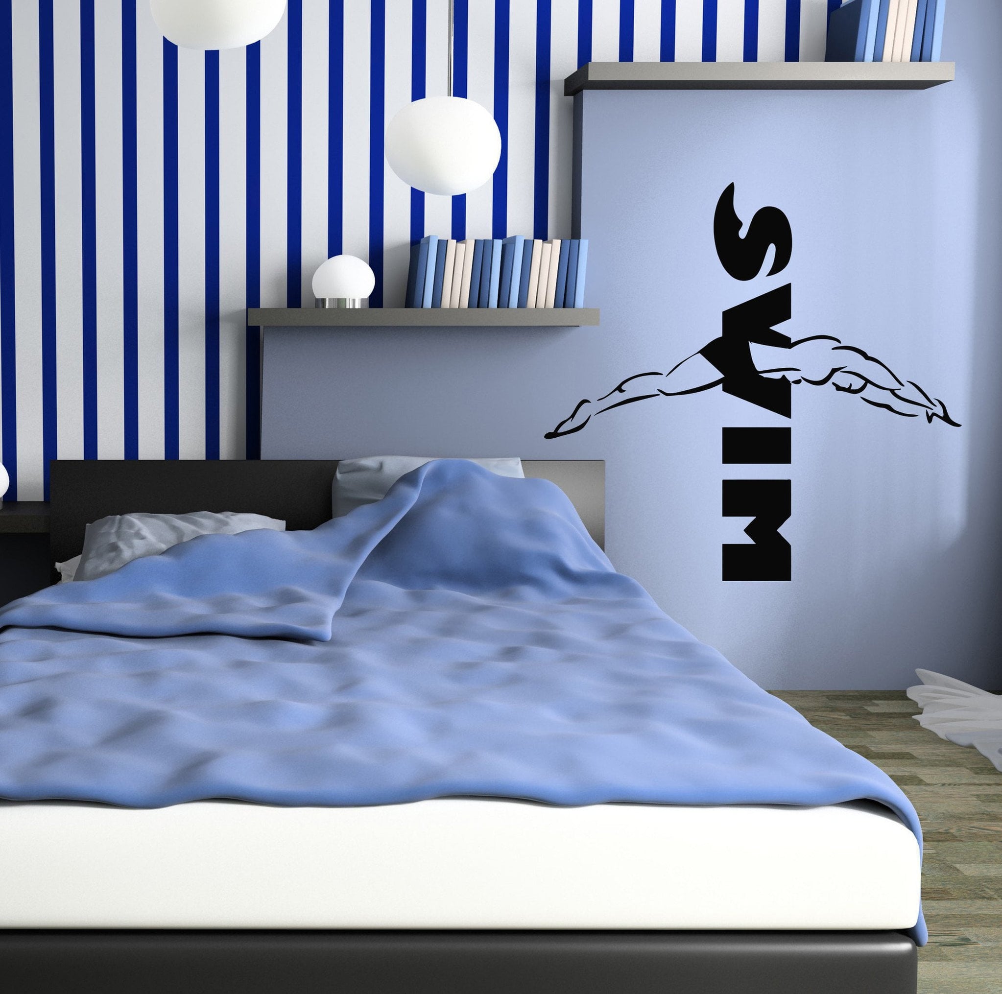 Wall Stickers Vinyl Decal Swimming Pool Water Sports Swim Unique Gift ...