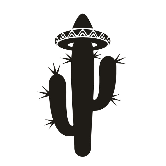 Vinyl Decal Cactus Sombrero Latin America Mexico Room Decor Wall Stickers Unique Gift (ig2669)