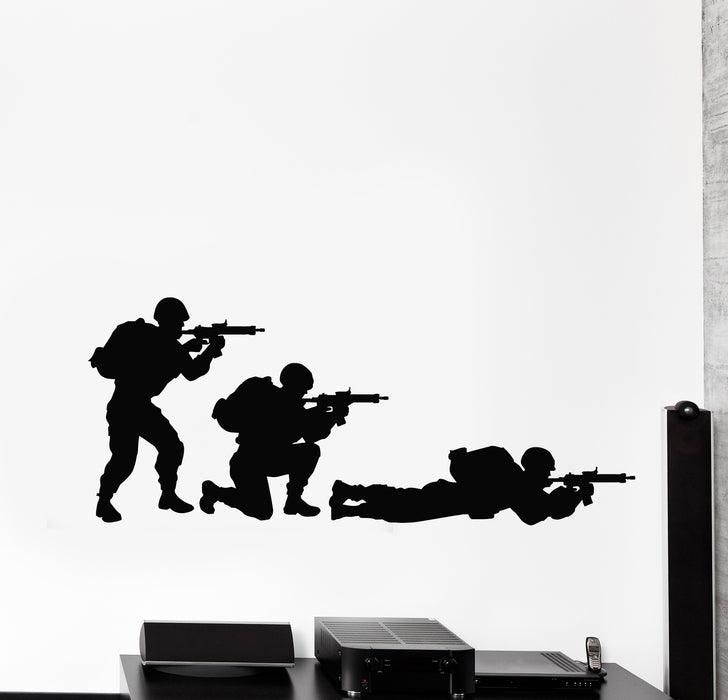 Vinyl Wall Decal Soldiers Military Weapons War Game Room Stickers Mural (g255)