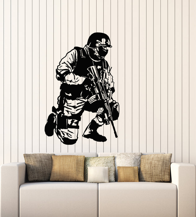 Виниловые наклейки на стену воин спецназа военный армия война мальчики комната наклейки фреска (g2460)