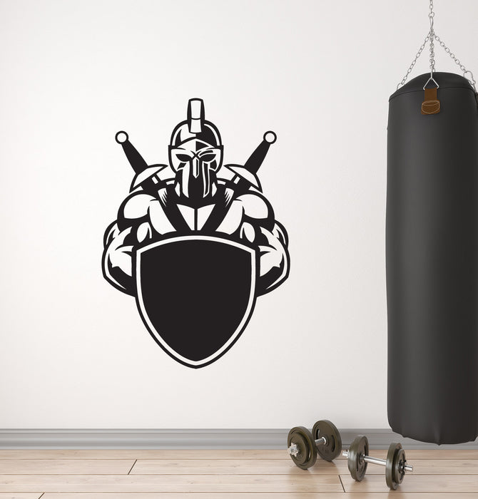 Vinyl Wall Decal Gladiator With Shield Ancient Fighter Warrior Stickers Mural (g4135)