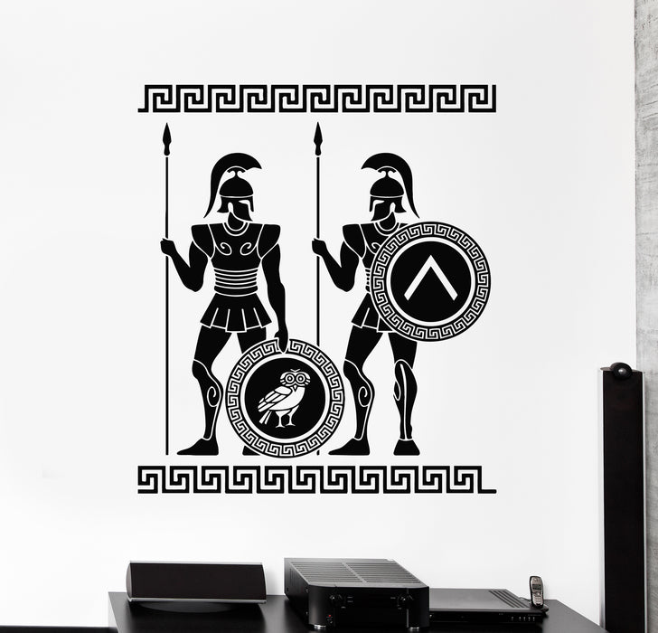 Vinyl Wall Decal Greek Soldier Spartan Warrior Spears Shields Stickers Mural (g5279)