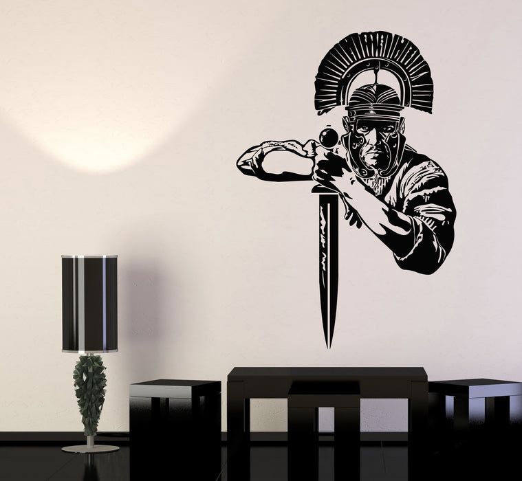 Vinyl Wall Decal Spartan Warrior With Sword Ancient Greece Interior Stickers Mural (g6929)