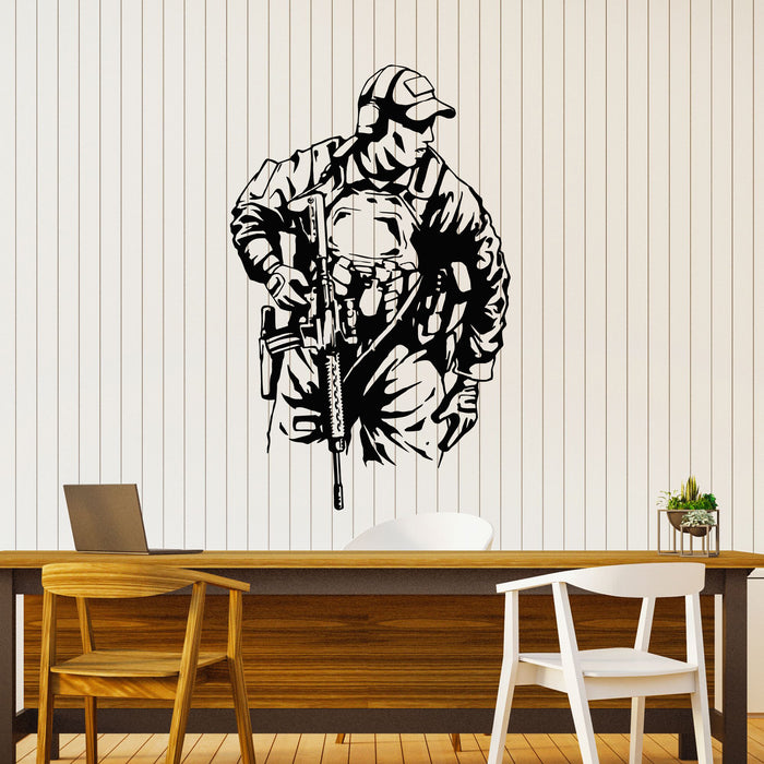 Vinyl Wall Decal Special Forces Military Soldier Warrior Decor Stickers Mural (g8208)