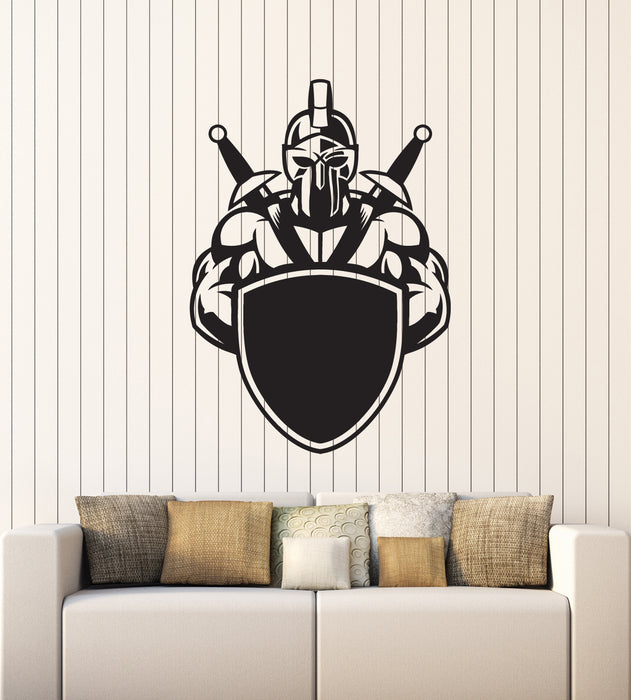 Vinyl Wall Decal Gladiator With Shield Ancient Fighter Warrior Stickers Mural (g4135)
