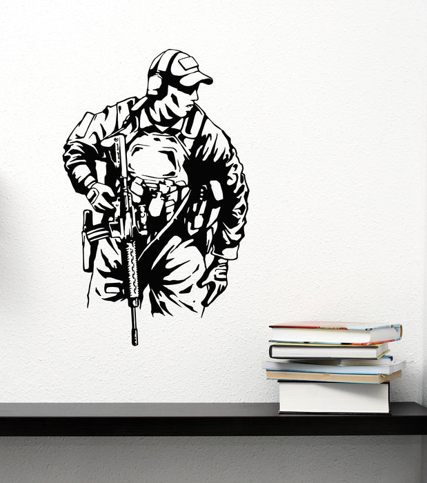 Vinyl Wall Decal Special Forces Military Soldier Warrior Decor Stickers Mural (g8208)