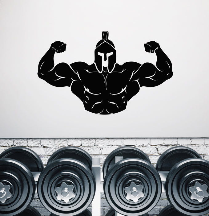 Vinyl Wall Decal Bodybuilding Jock Helmet Sparta Fitness Gym Stickers Mural (g8233)